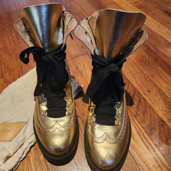 The Office of Angela Scott Mr. Bernard combat boot gold 39.5/US9.5 - Picture 2 of 7